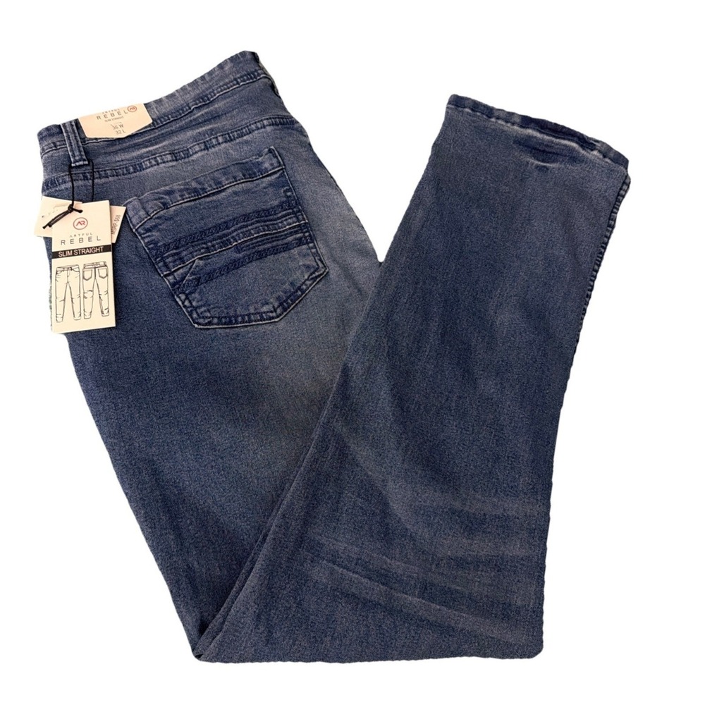 Artful Rebel Men's High Performance Stretch Denim Slim Straight Size W36/L32 New